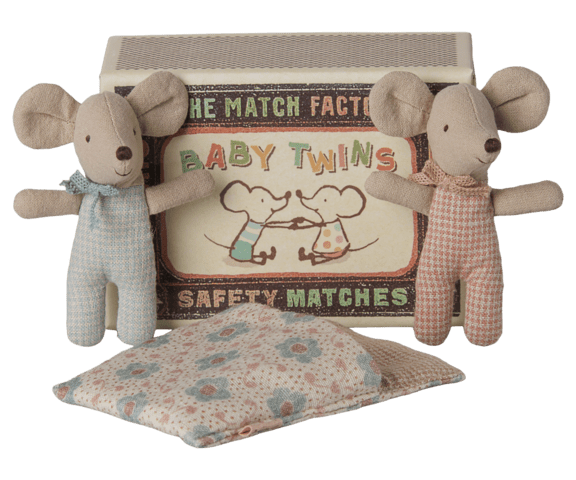 Maileg Baby Topini Gemelli pupazzi 2 pezzi cotone