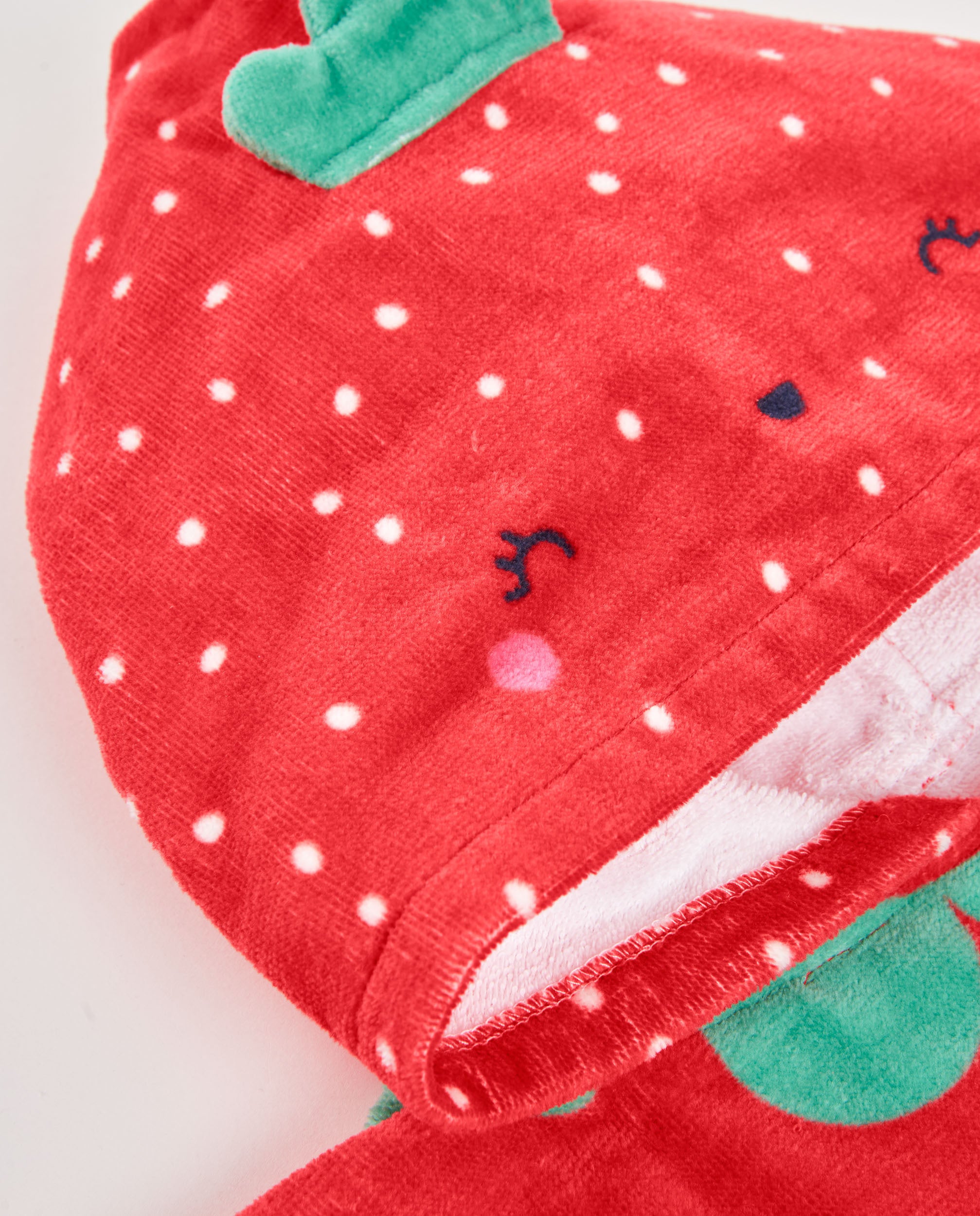 Tuc tuc poncho neonata bagno fragola rossa cappuccio