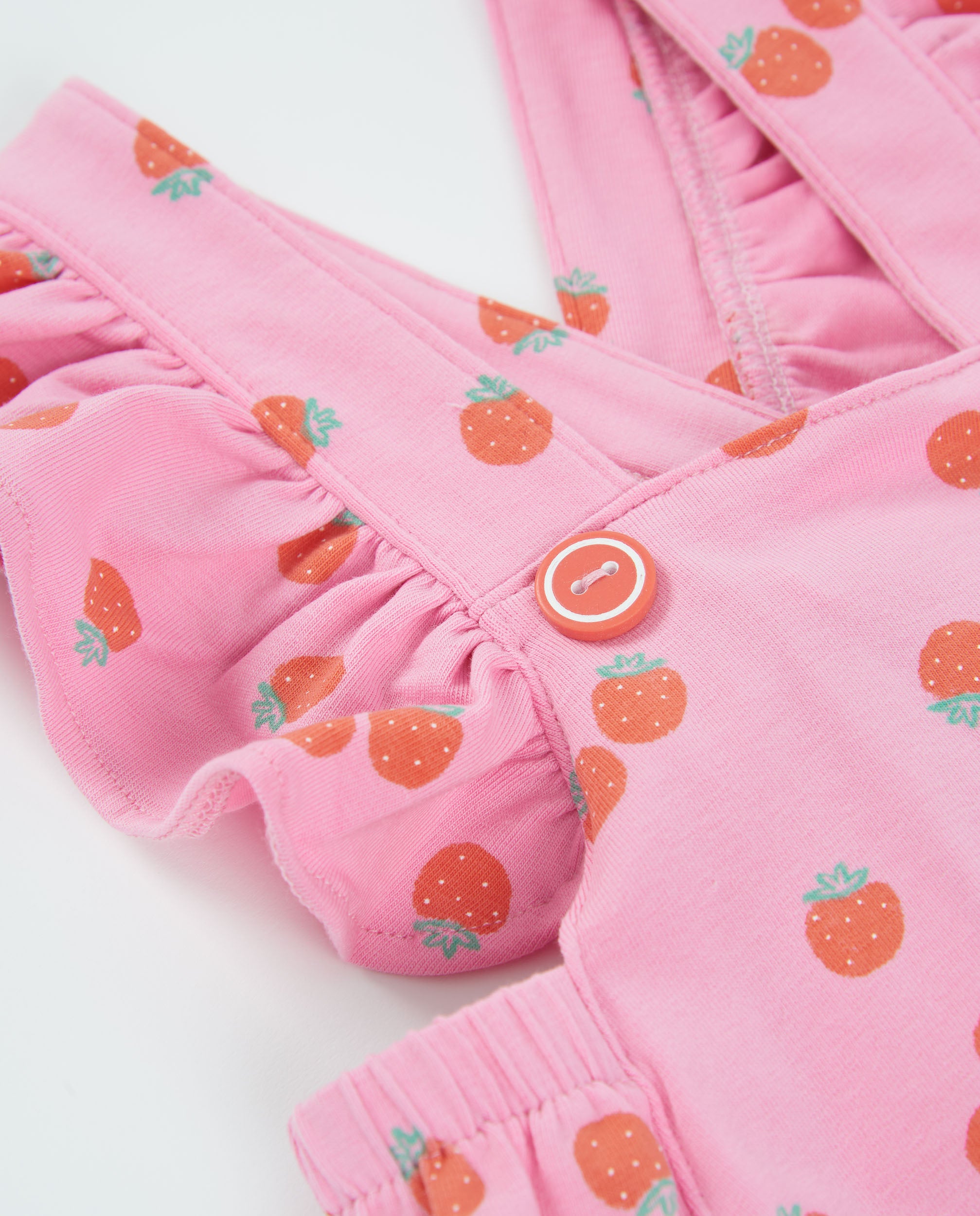Tuc Tuc pagliaccetto neonata rosa con fragoline