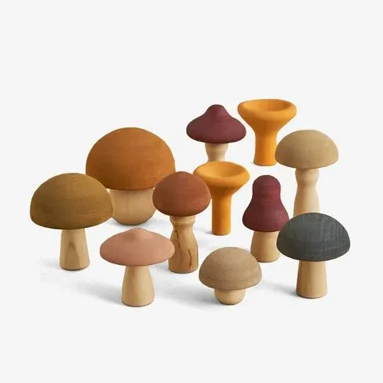 Raduga Grez Autumn Mushroom set 11 funghi in legno tiglio