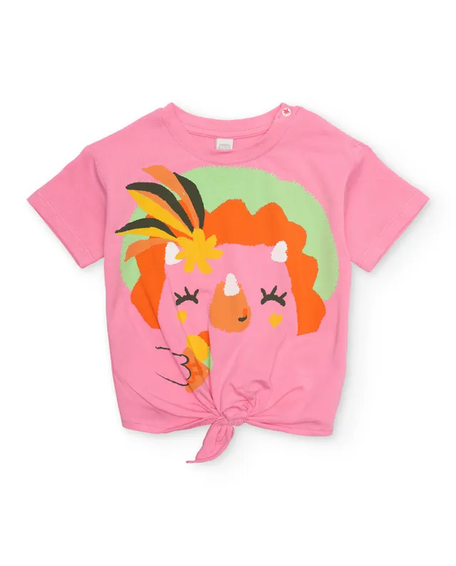 Tuc Tuc T-shirt bambina con nodo rosa stampa floreale