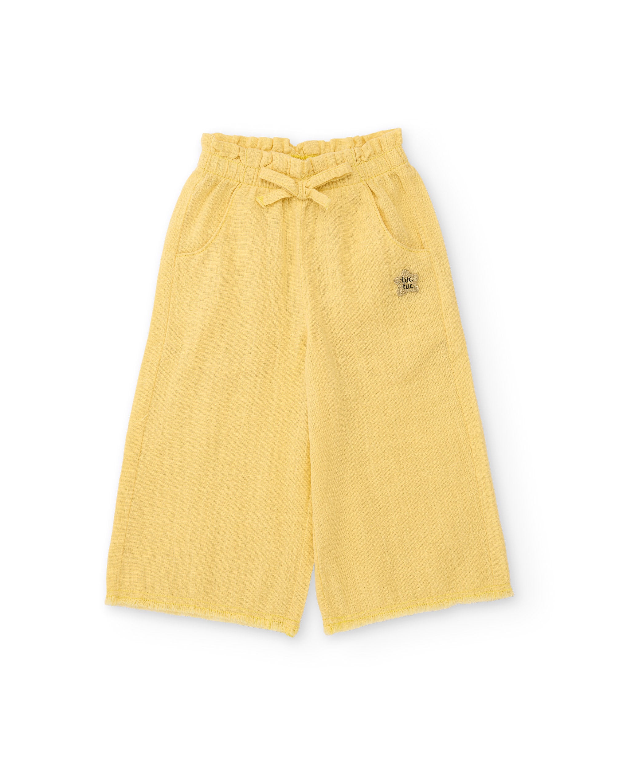 Tuc Tuc culotte bambina gialla tasche fiocco