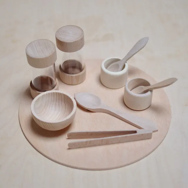 Enrosca Kit per travasi 9 pezzi con vassoio legno