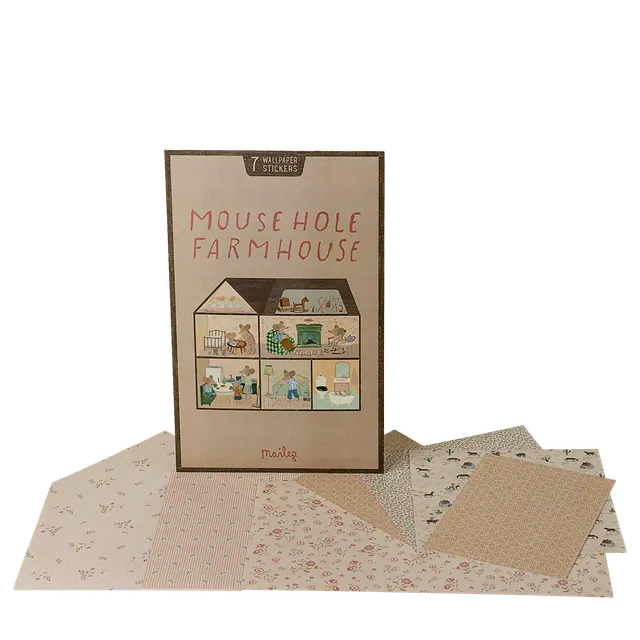 Maileg Mousehole Farmhouse carta da parati casa bambole 7 pz