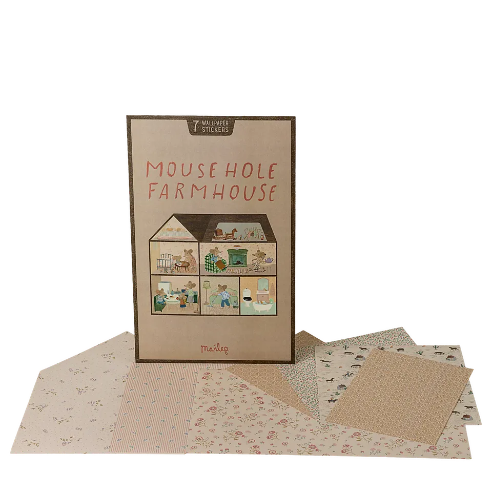 Maileg Mousehole Farmhouse carta da parati casa bambole 7 pz