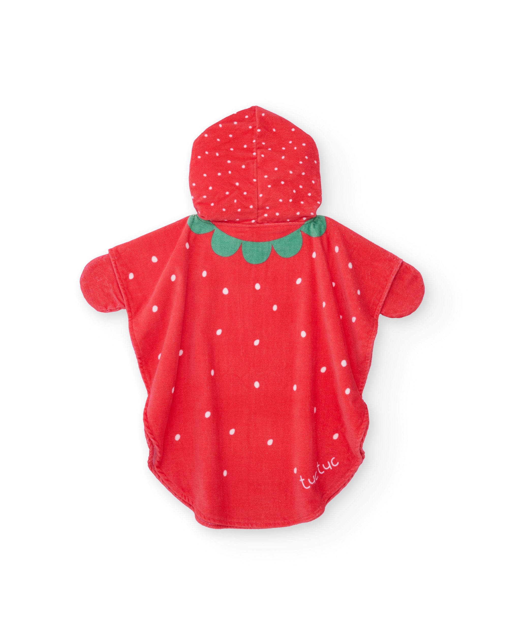 Tuc tuc poncho neonata bagno fragola rossa cappuccio