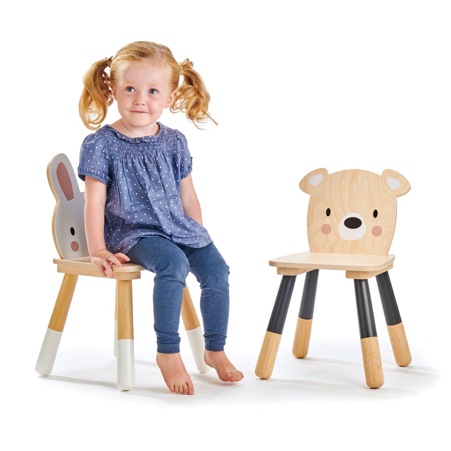 Tender Leaf Forest Sedia orso legno bambini 47 cm