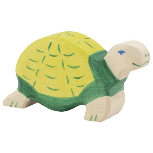 Holztiger Tartaruga di Mare figura legno dipinta a mano