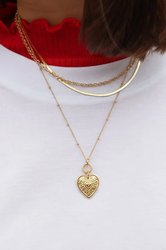 Ella and Rapha Trinity Heart collana marrone acciaio inox