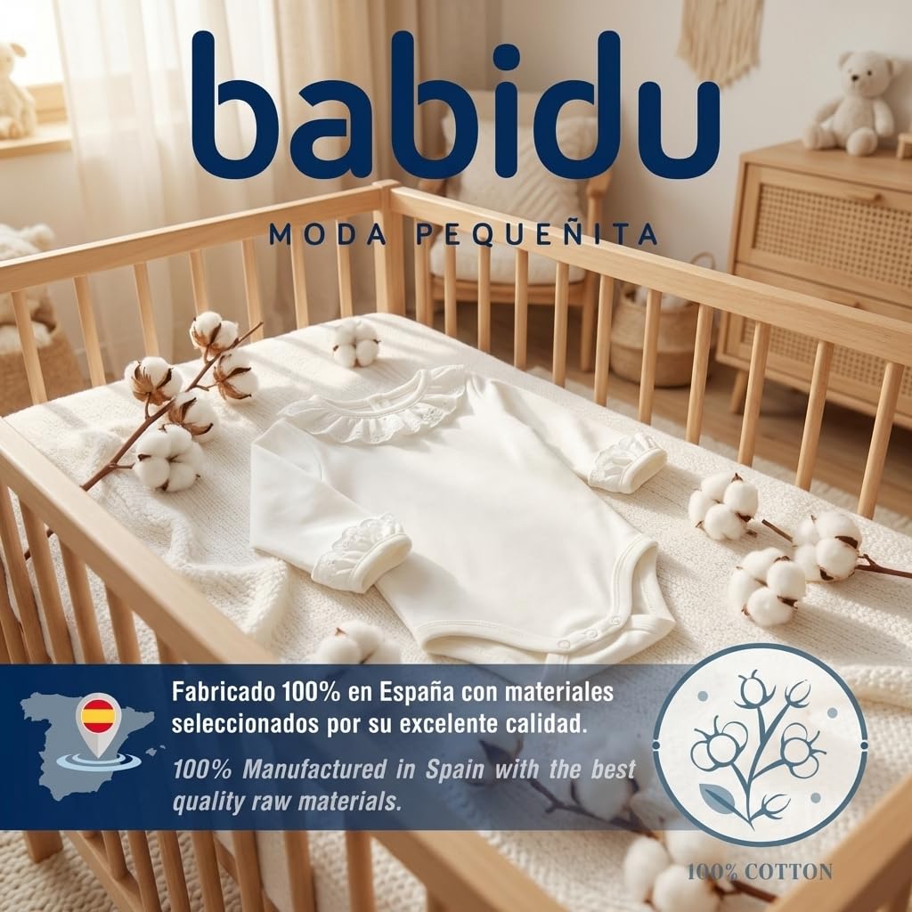 Babidu Collo Batista Body Manica Lunga Cotone 1 Pz Pizzo