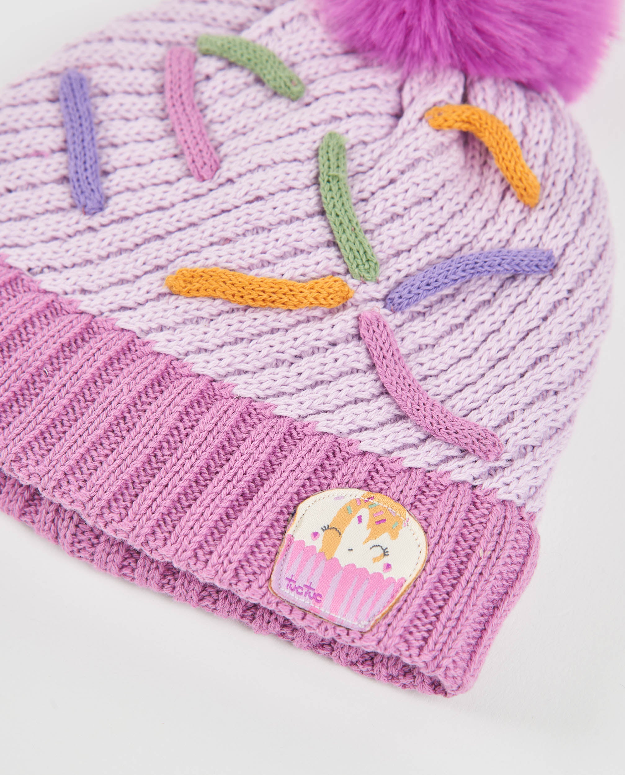 Tuc Tuc cappello neonata maglia pon pon lilla