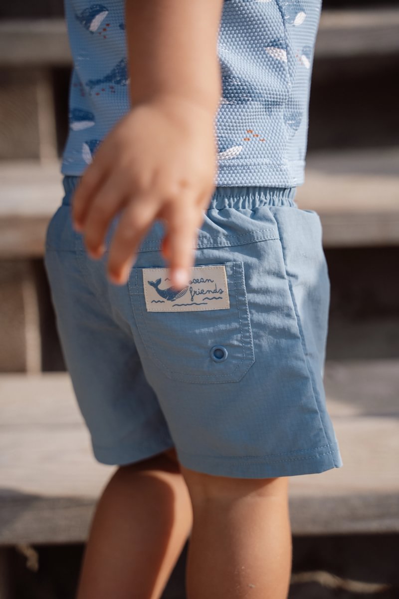 Little Dutch costume short bambino blu balene nylon