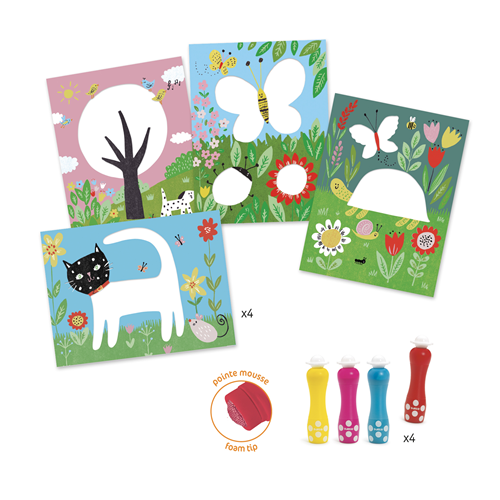 Djeco Clean Paint Small Dots set artistico 4 quadretti