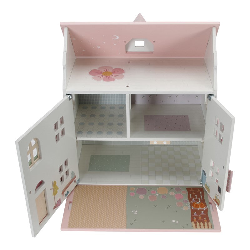 Little Dutch casa delle bambole legno rosa con mobili