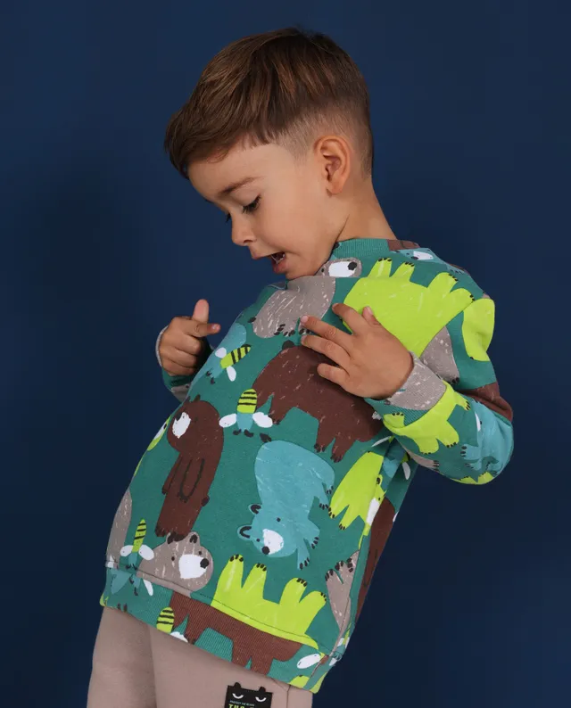 Tuc Tuc Mystic Forest felpa bambino verde stampa orso