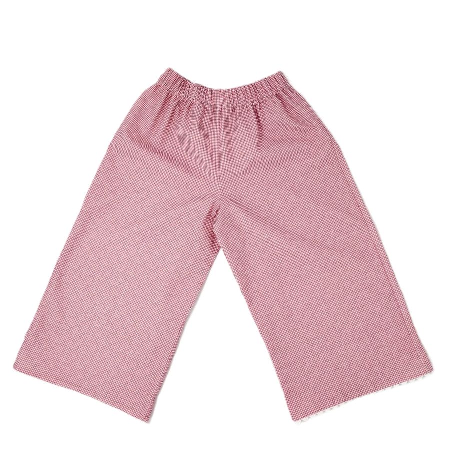 Mebi vichy rosso completo bambina cotone camicia pantaloni