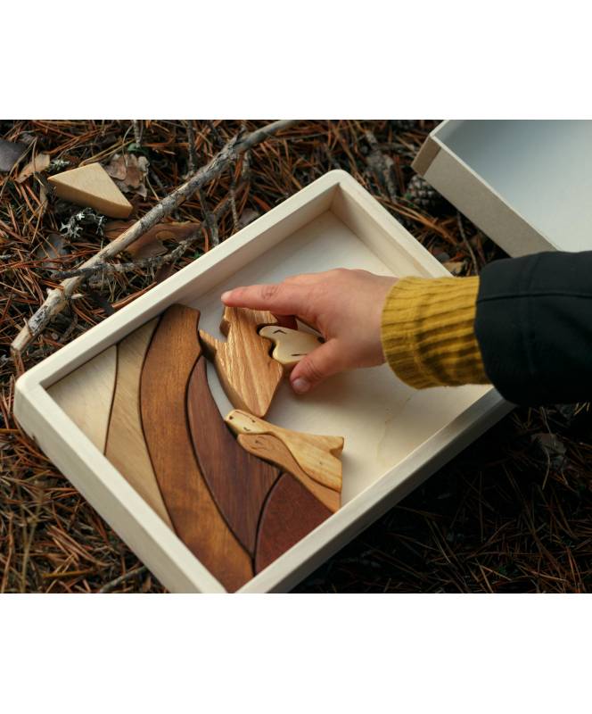 Cocoletes Wood Art Lupo puzzle legno doppio 31 pezzi