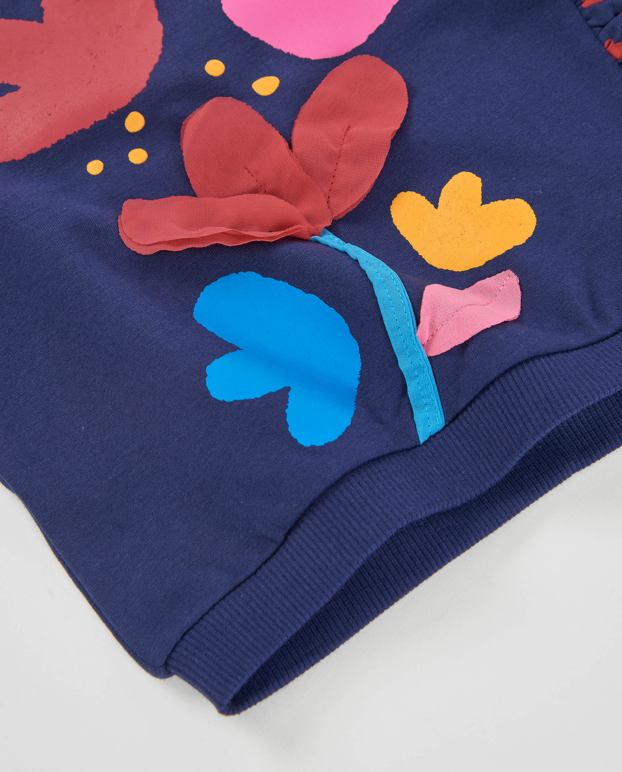 Tuc Tuc felpa bambina blu fiori volant calda