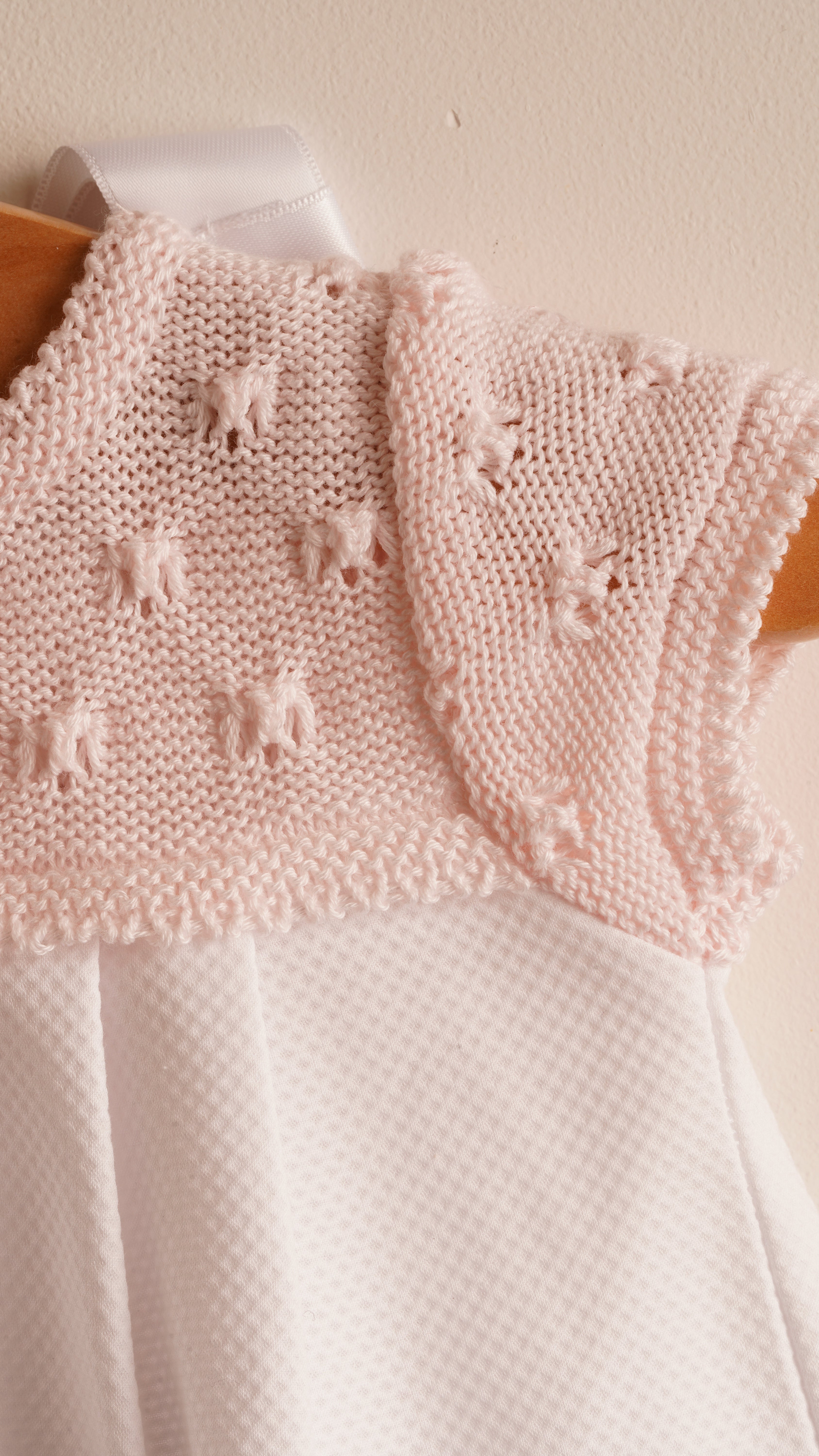 Mebi vestito neonata piqué rosa punto cotone
