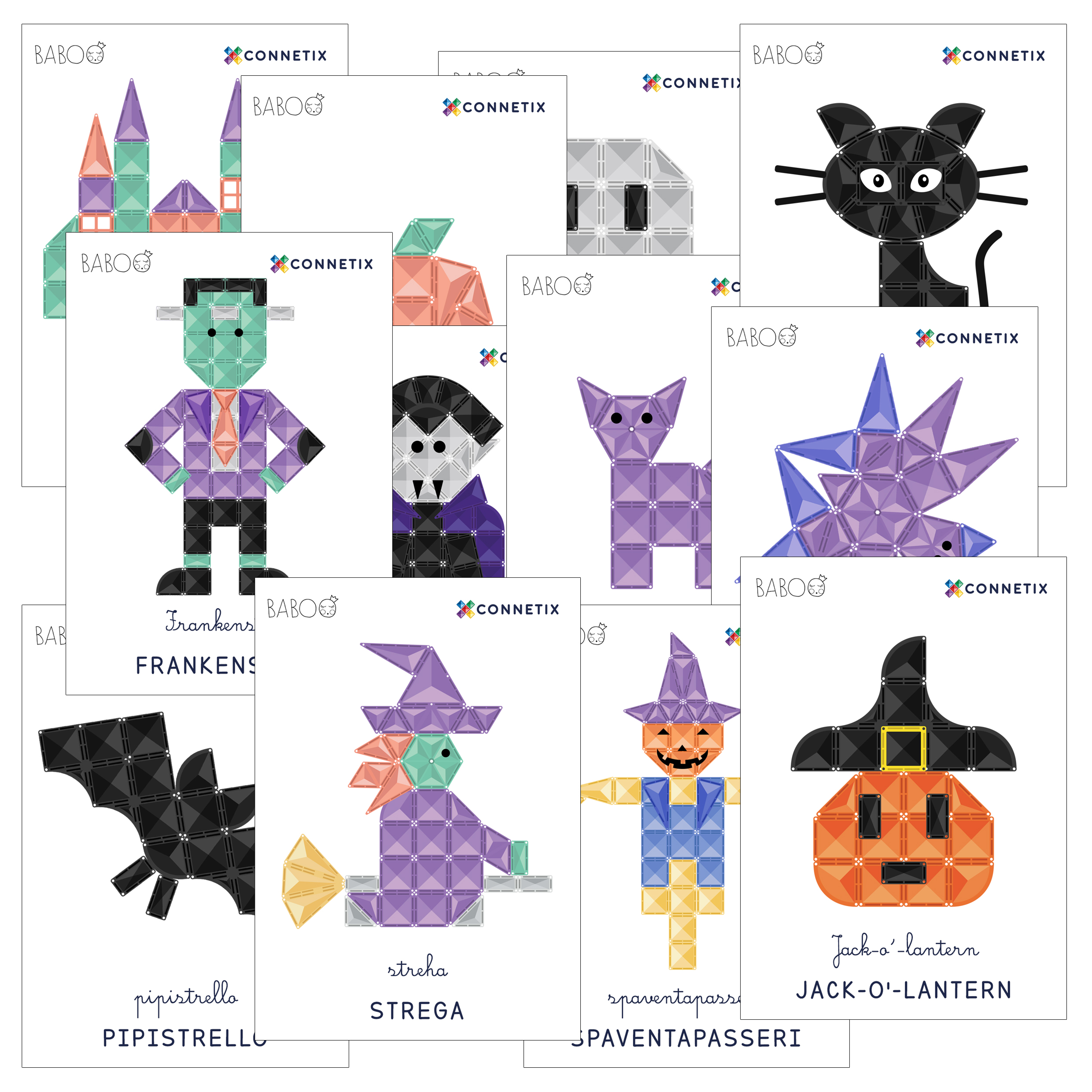 Connetix Halloween Pumpkin Pack costruzioni magnetiche 17 pezzi STEAM