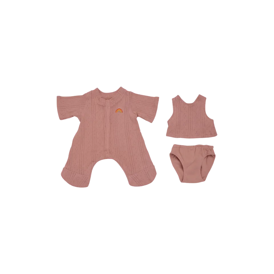 Olli Ella Dinkum Dolls Pigiama Rose vestito bambola