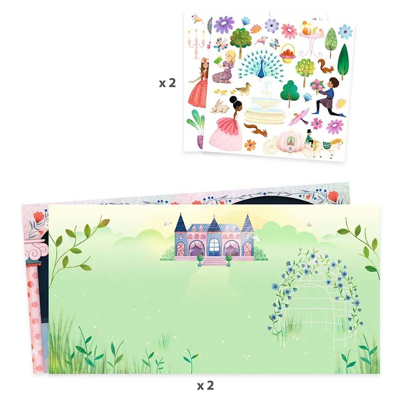 Djeco Il Castello stickers riposizionabili 50 pz viaggio