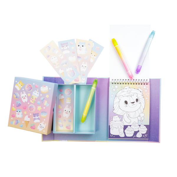 Tiger Tribe Kawaii Pastel Colouring Set da colorare viaggio