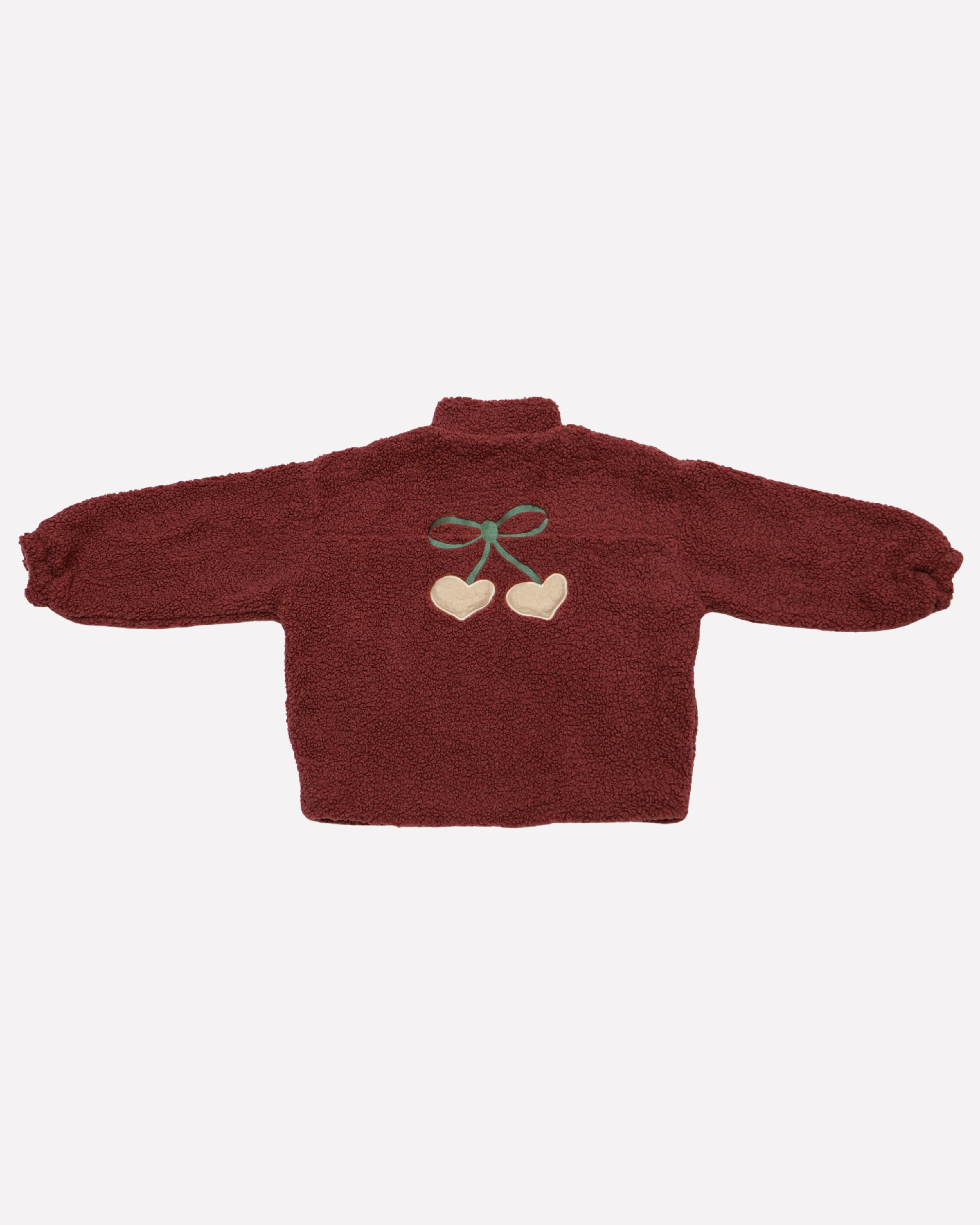 Ella and Rapha Cherry Jacket giacca teddy malva taglia unica calda