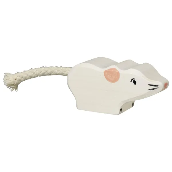 Holztiger Topo Bianco Figura Legno 5 cm