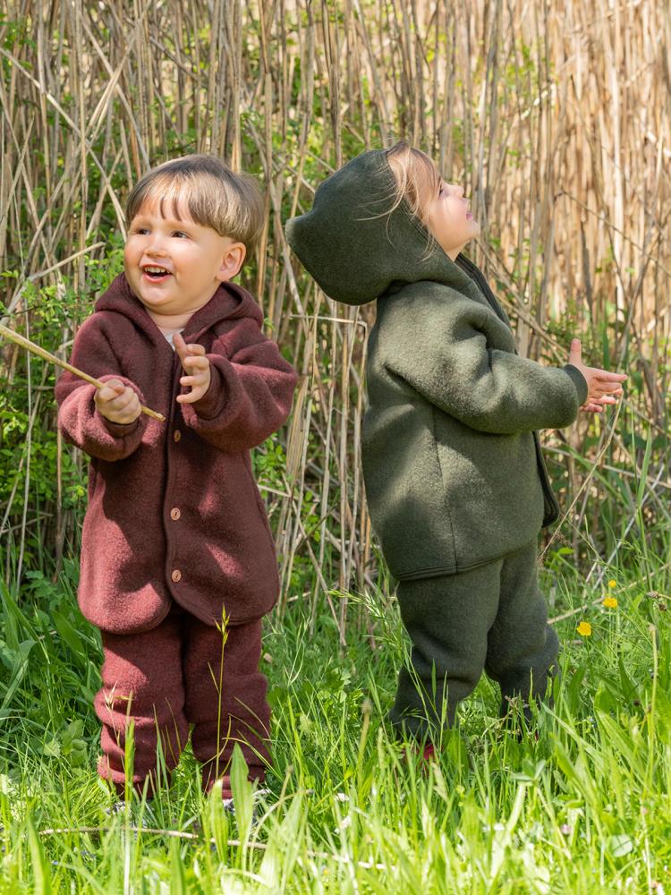 Engel Nature Pile Giacca pile 100% lana cannella bambini