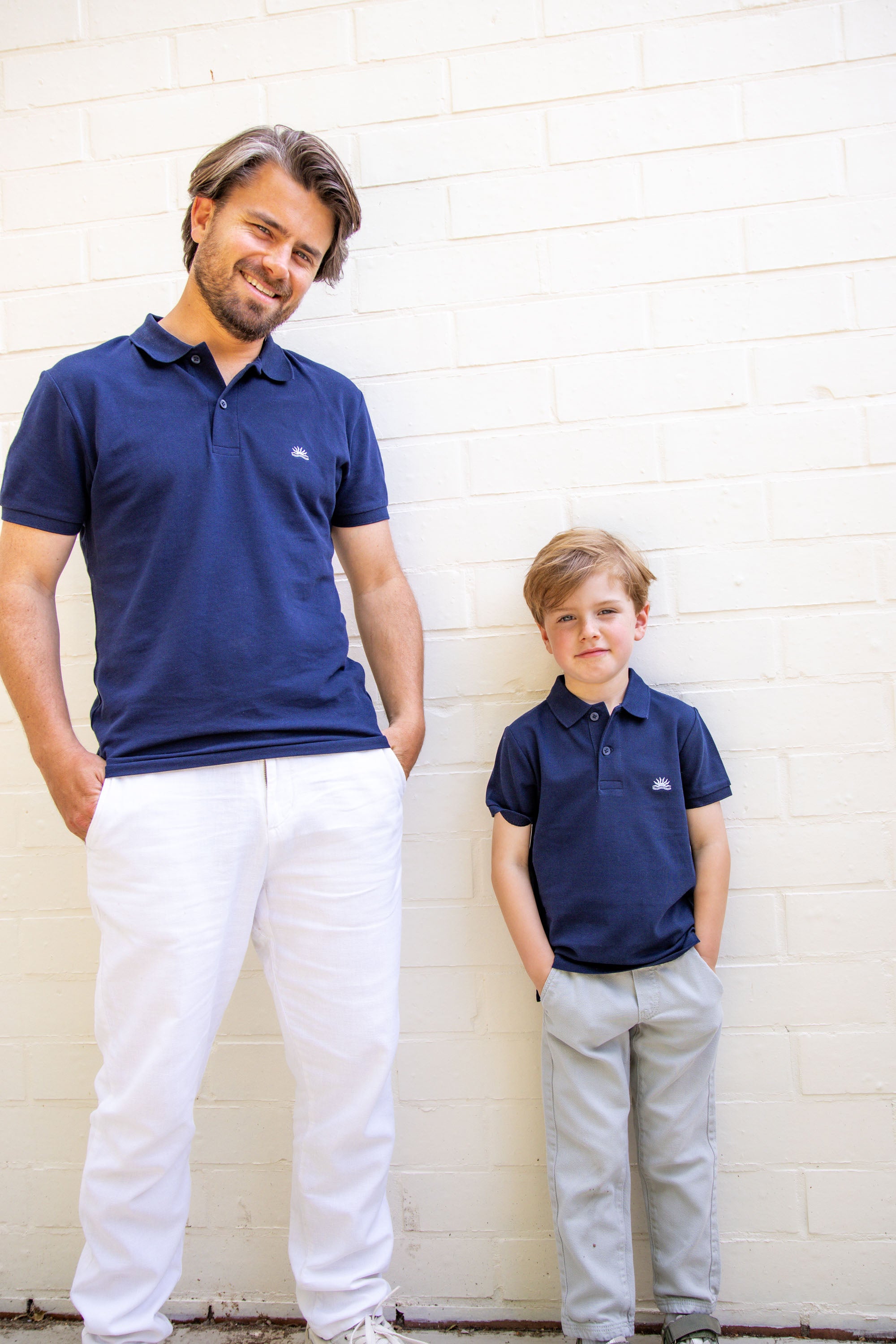 Ella and Rapha Sunrise polo blu navy uomo in cotone leggero