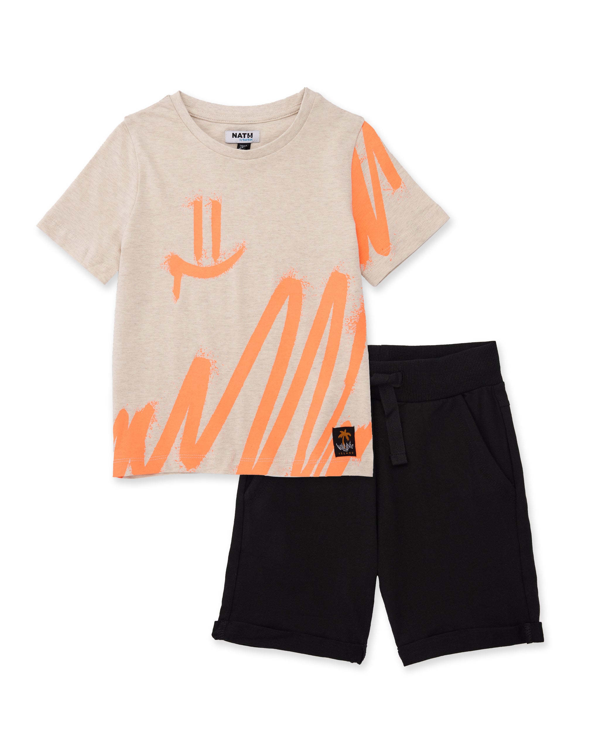 Tuc Tuc completo bambino beige maglia bermuda nera