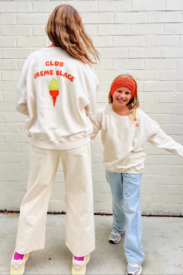 Ella and Rapha Club Creme Glace felpa avorio loose fit
