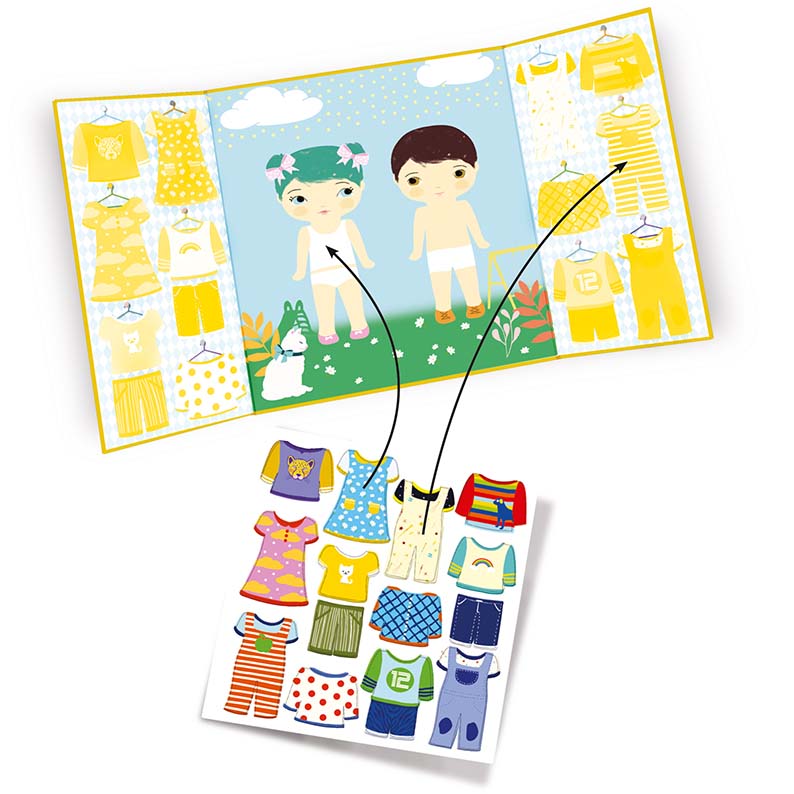 Djeco Mi Vesto stickers riposizionabili set viaggio