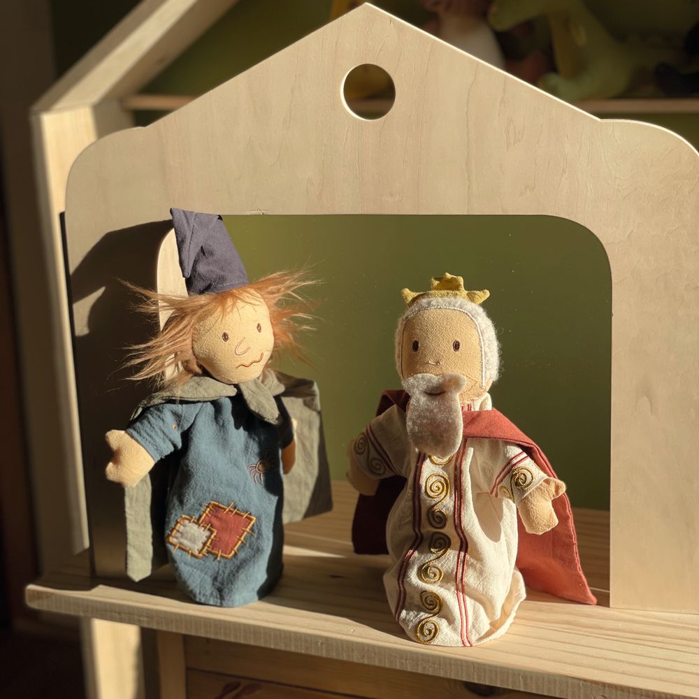 Egmont Toys teatrino legno marionette 45 cm naturale