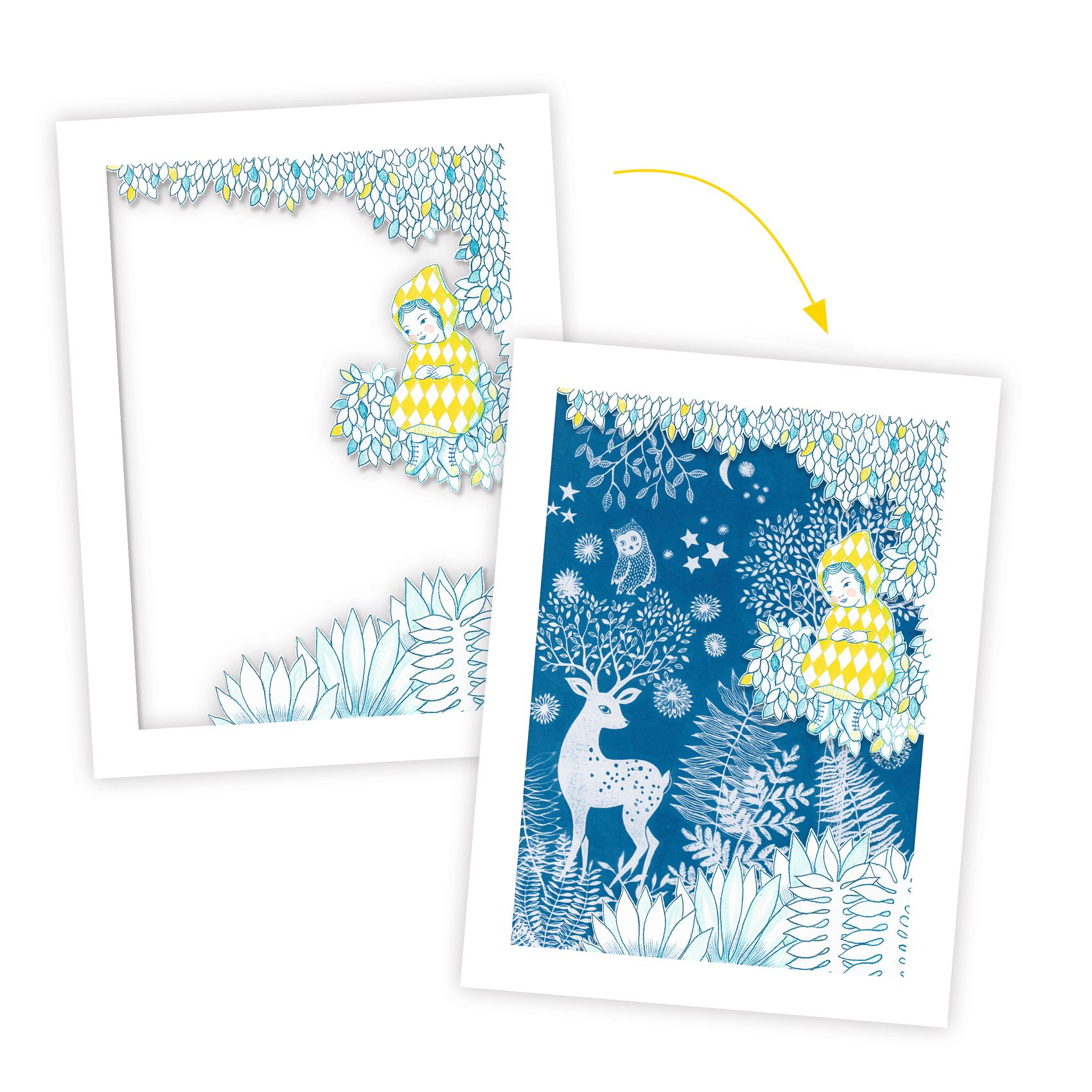 Djeco Au Clair de la Lune cianotipia set artistico sole