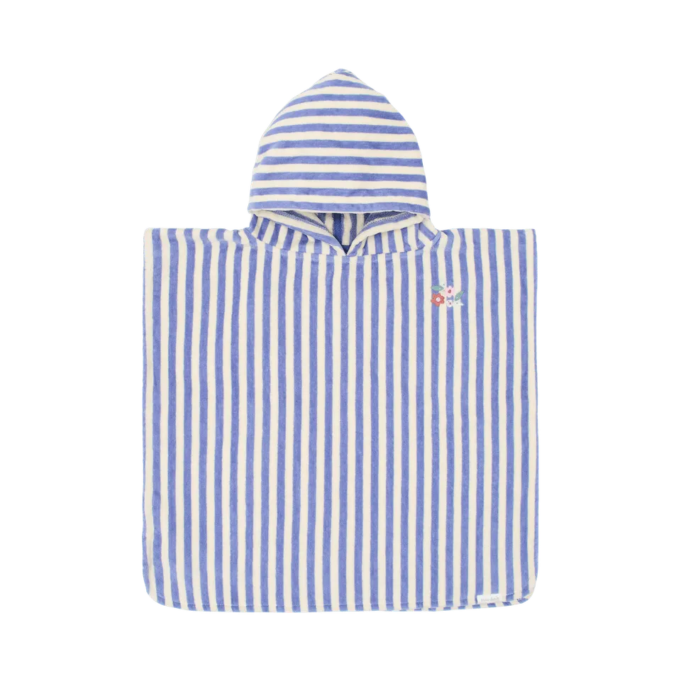 Little Dutch Poncho Mare Bambina Righe Blu Cotone Bio