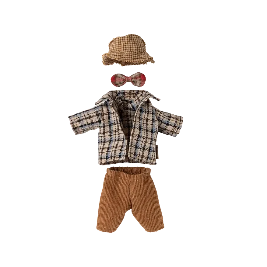 Maileg topo set abiti nonno papà 13 cm cotone