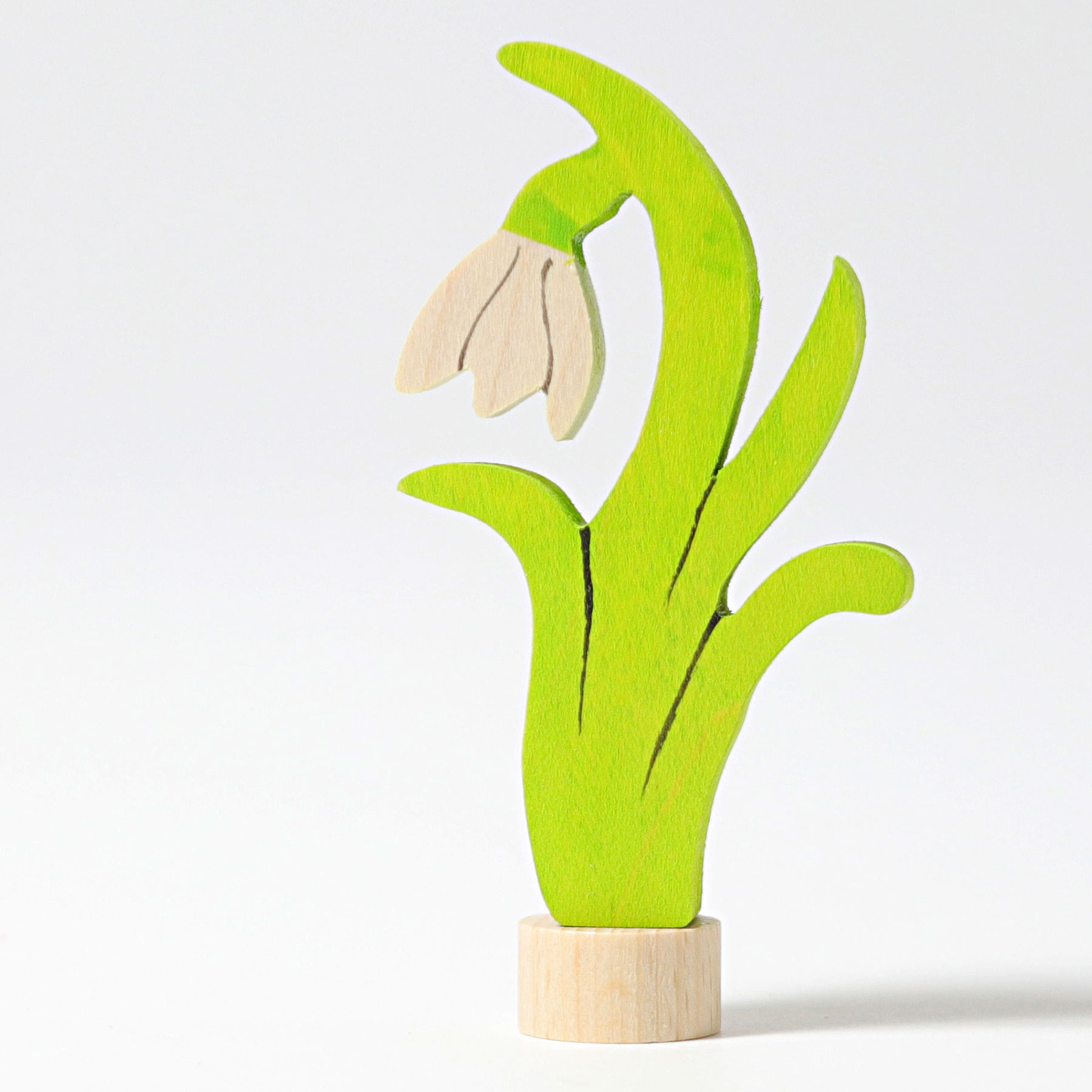 Grimm's Bucaneve fiore figura in legno 7 cm decorativa