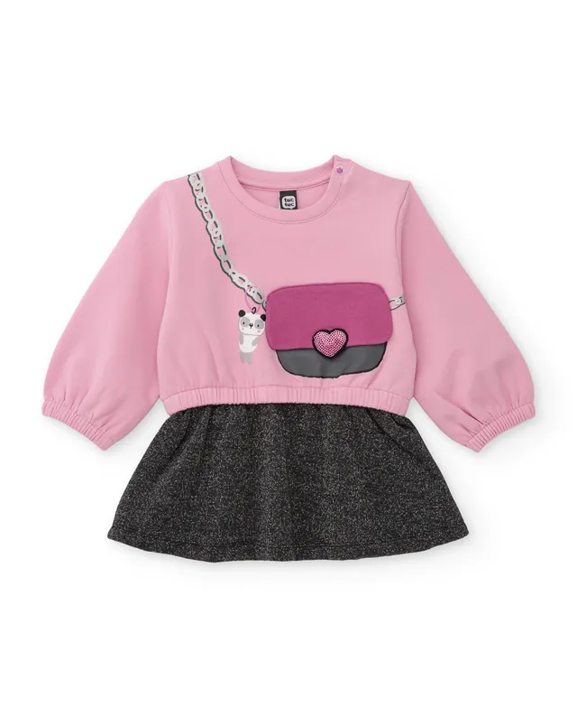 Tuc Tuc NY Fun vestito bambina felpa rosa borsa