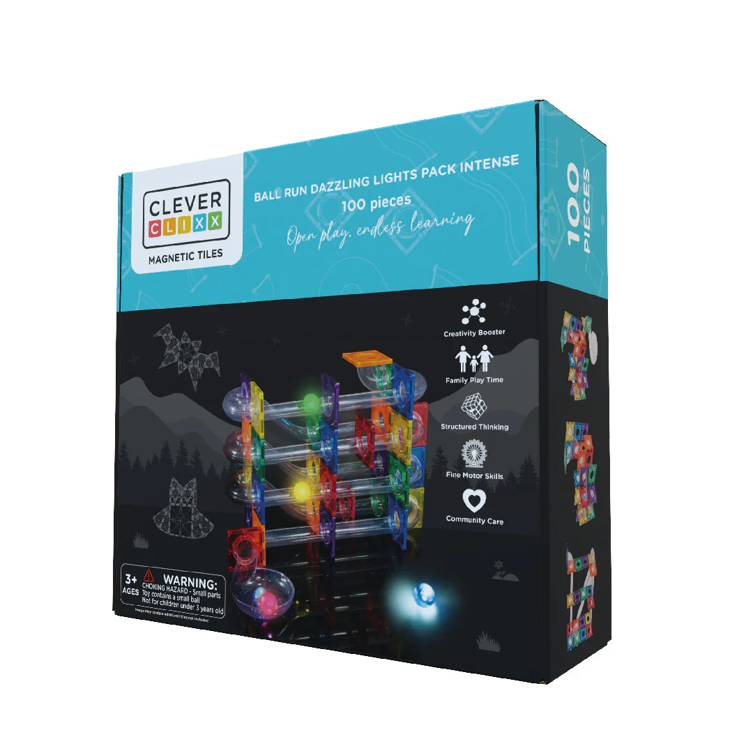 Cleverclixx Ball Run Dazzling Lights costruzioni magnetiche 100 pezzi