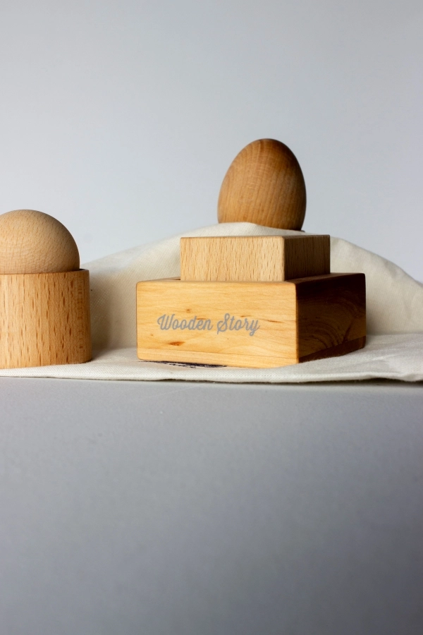 Wooden Story Uovo Palla Cubo gioco montessori legno