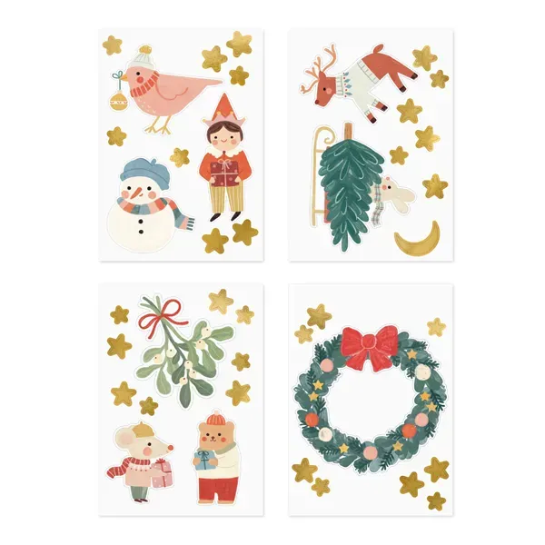 PartyDeco Natale Deco adesivi finestra 40 pezzi natalizi