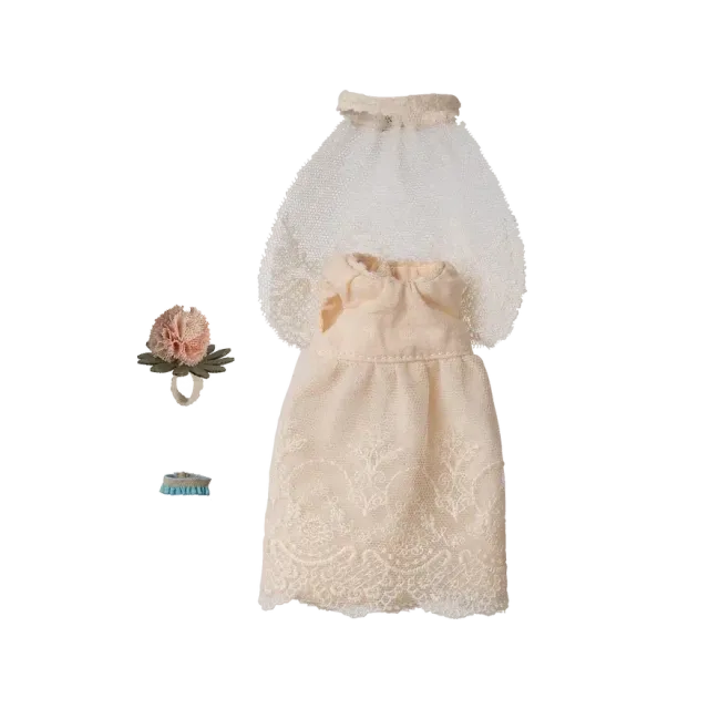 Maileg Topo Mamma abito da sposa con velo
