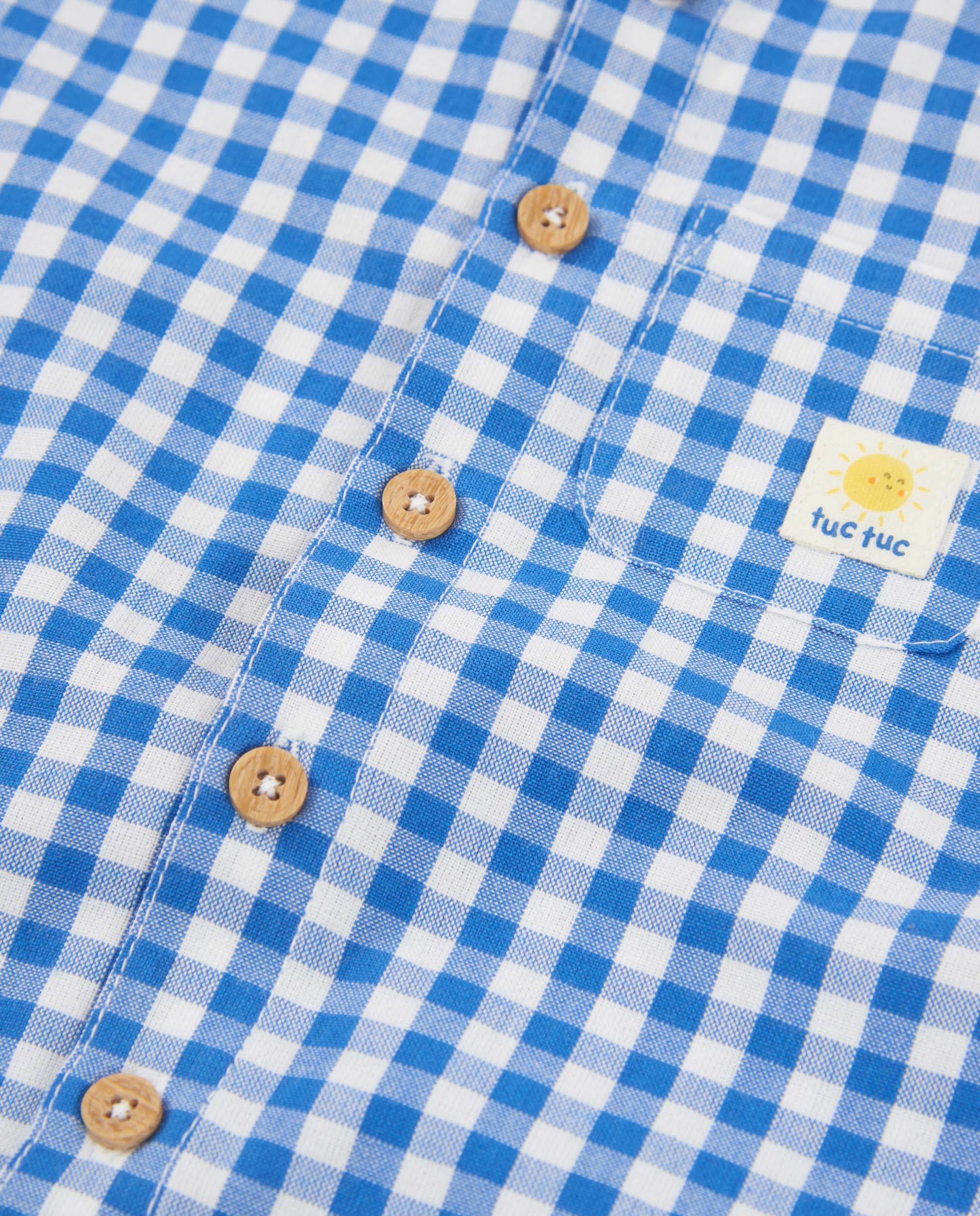 Tuc Tuc completo neonato bimbo camicia vichy blu