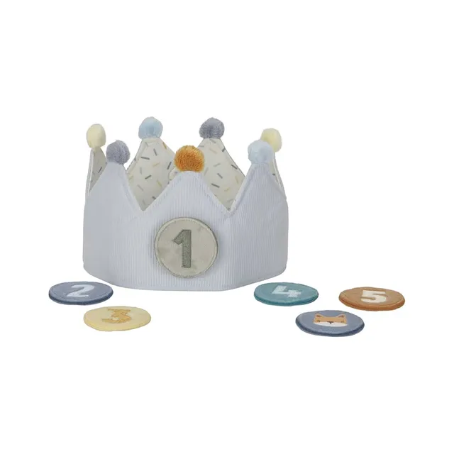 Little Dutch corona di compleanno blu con numeri in tessuto