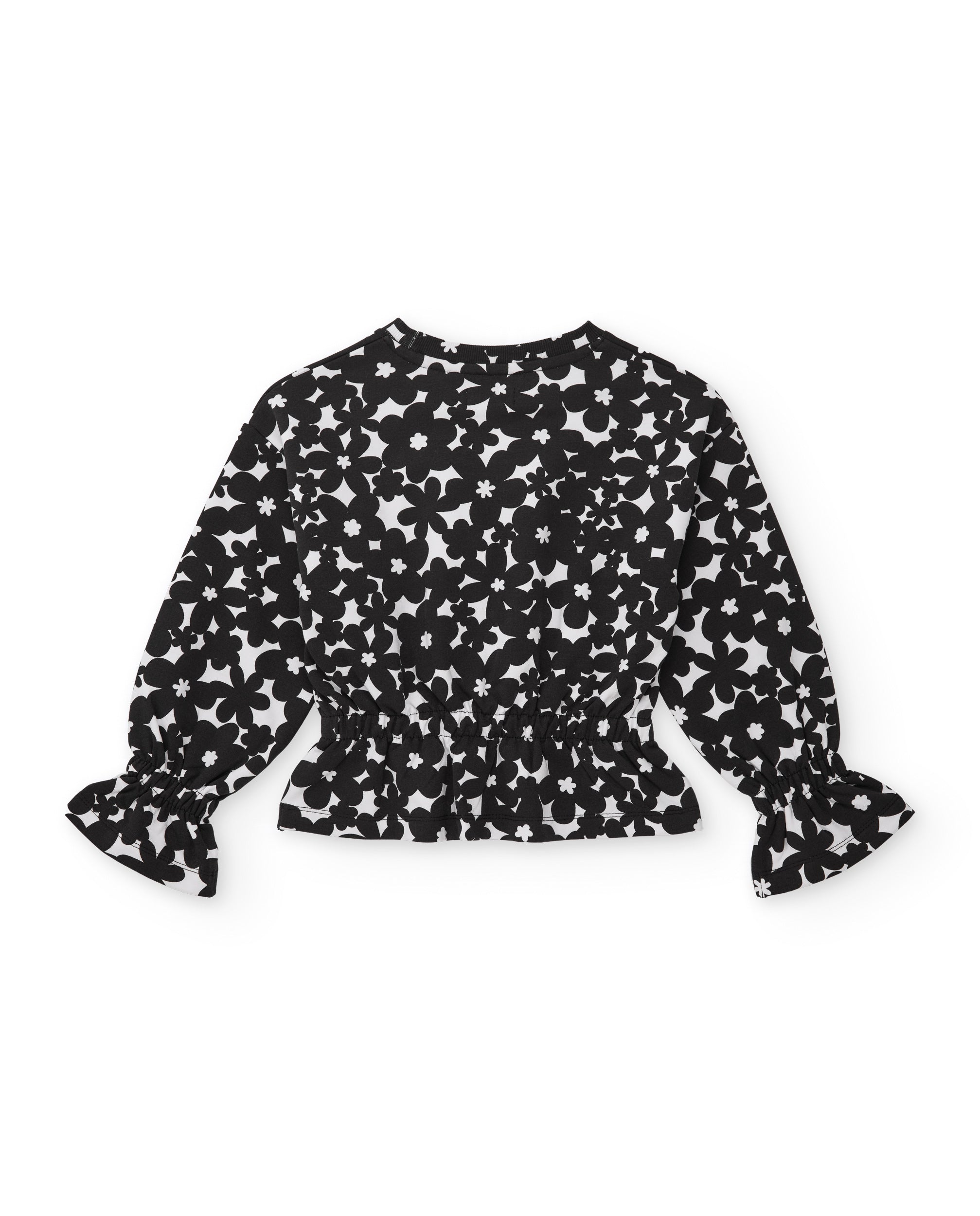 Tuc Tuc completo bimba nero felpa fiori palazzo