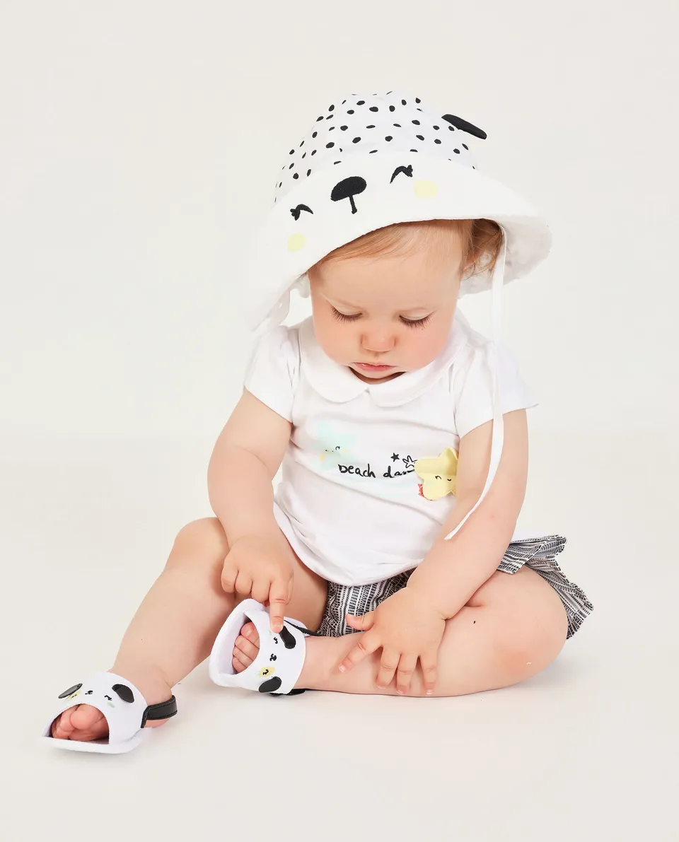 Tuc Tuc cappello neonata bianco con orecchie