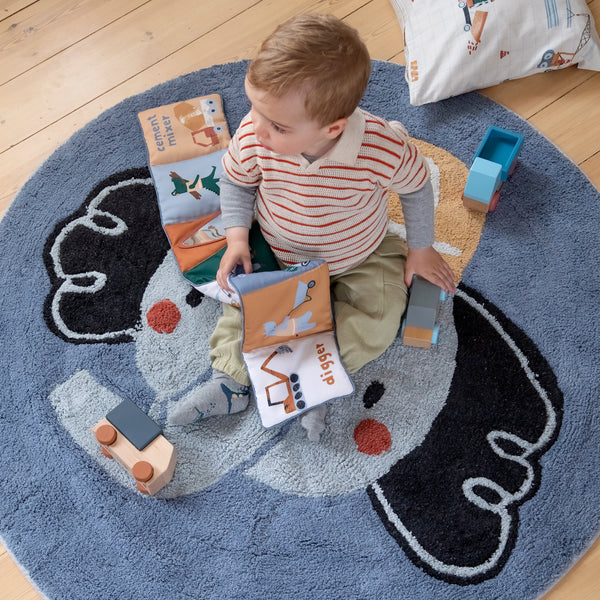 Sebra Busy Builders tappeto cotone 120 cm