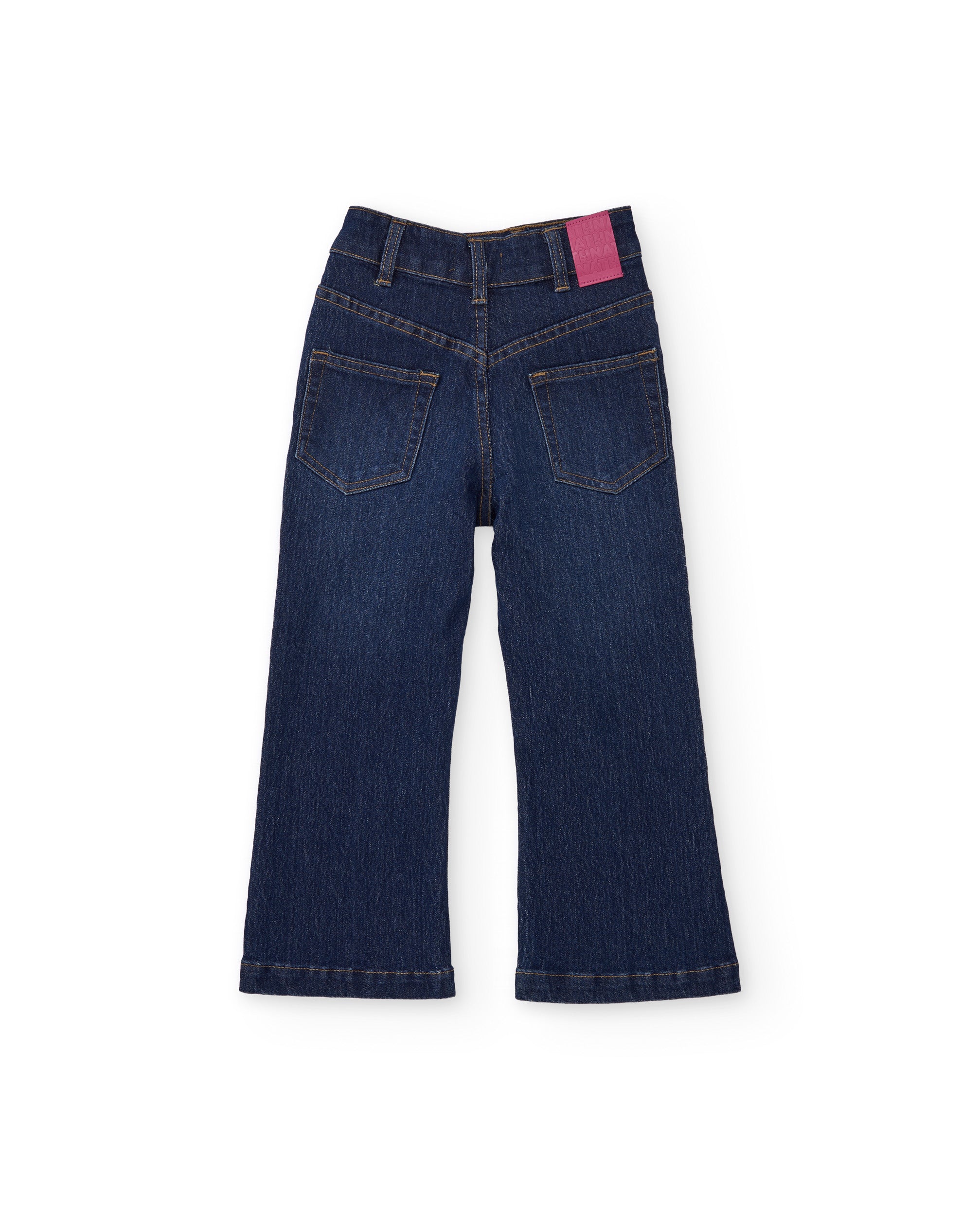 Tuc Tuc jeans bambina dritti denim blu fiocco perline